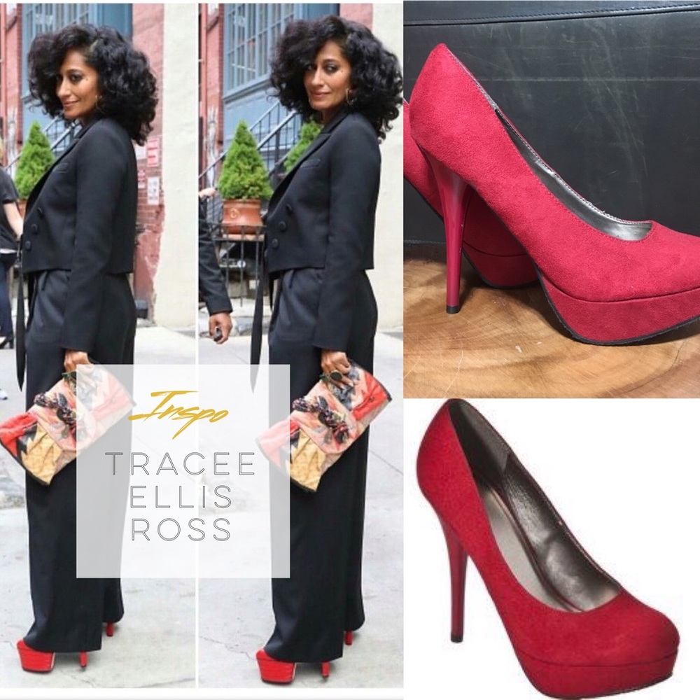Red Round Toe Platform Stiletto Heels